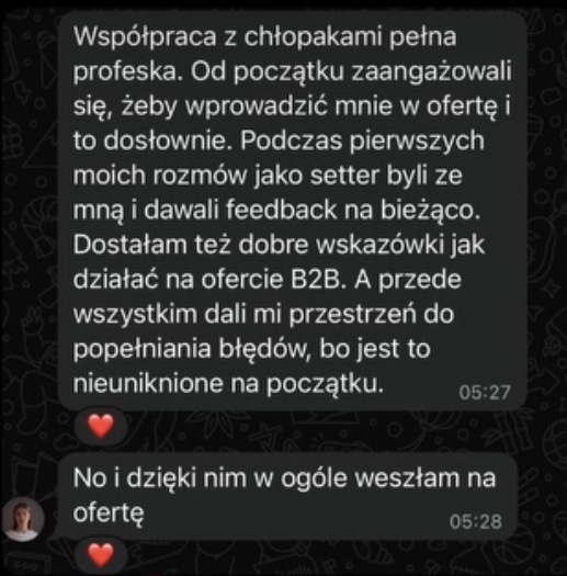 Feedback od naszej podopiecznej