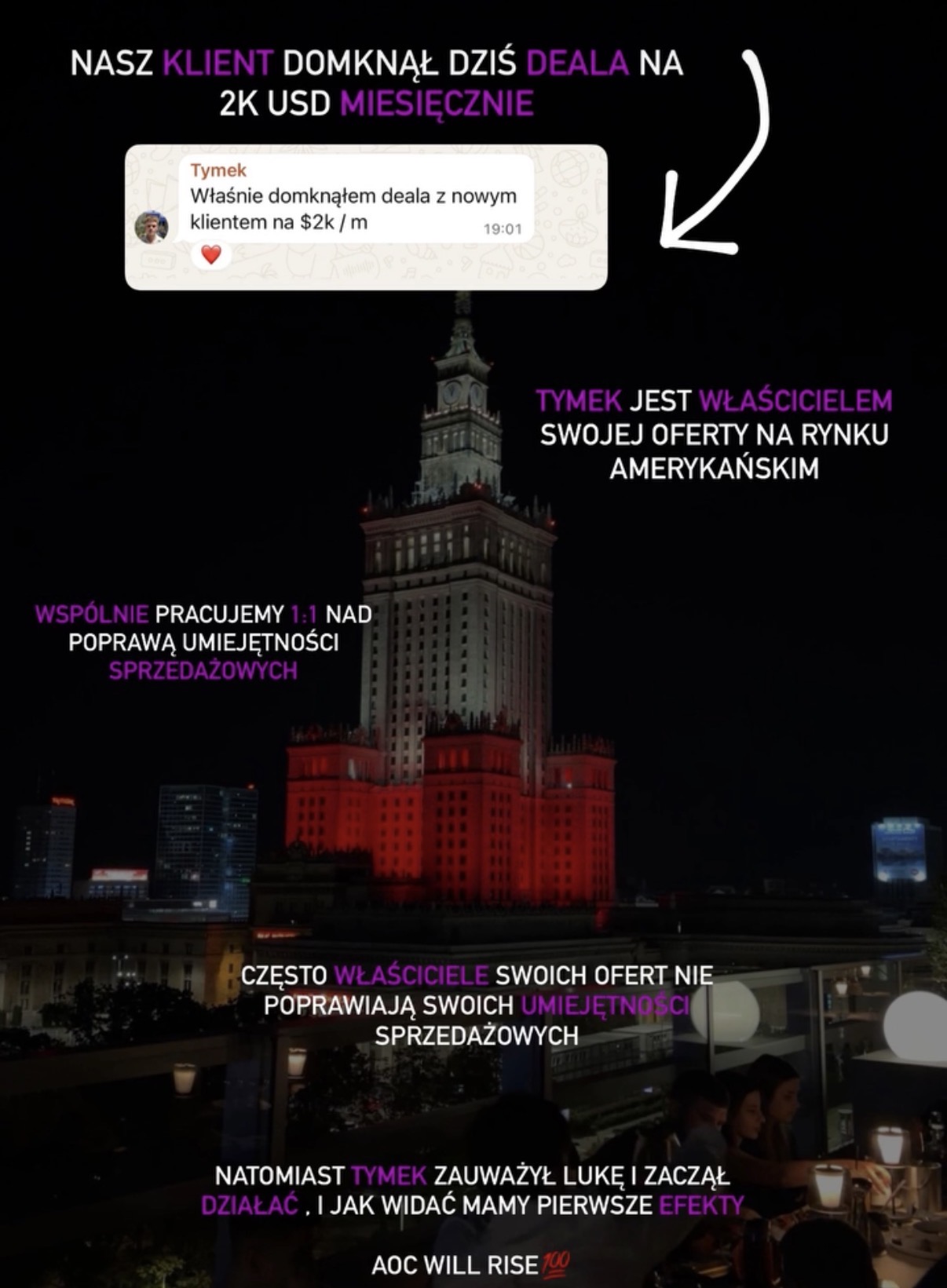 Klient domknął deal na 2 tys. USD miesięcznie